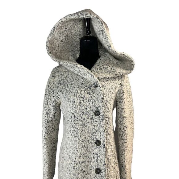 Cole Haan Womens Signature Asymmetrical Walker Coat Size 6 White/Grey Wool - Picture 6 of 16